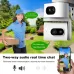 QD01 2MP+2MP HD WiFi PTZ Camera Dual lens Dual Screen IP Camera PIR Motion Detect Two-way Audio IP66 Waterproof Outdoor Security Wireless Camera