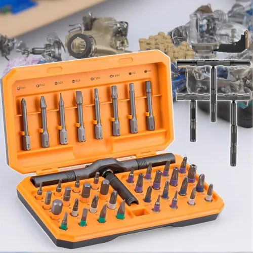 Versatile 42 Piece Magnetic Screwdriver Kit with Reliable Detachable Handle for Home Office Bike Repairs