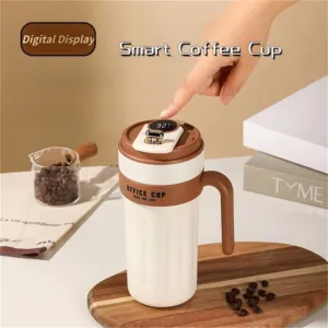 IPRee 650ml Stainless Steel Insulation Cup with Handle Smart Coffee Cup LETemperature Display Portable Cute Water Bottle for Car