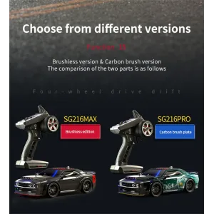 ZLL SG216 PRO/MAX 1/16 2.4G 4WD Brushed/Brushless RC Drift Car LED Light Racing On-Road High Speed Full Proportional Vehicles Model RTR Toys