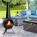 Singlyfire 54.5 Inches Fire Pit Chimenea Fireplace Cast Iron Outdoor Fireplace Garden Treasures Cast Iron Wood Burning