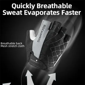 ROCKBROHalf Finger Bicycle Gloves PLeather Breathable Non-slipFashion Gloves for MTB Bike Cycling Fun