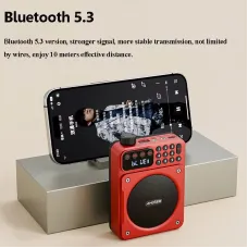 Amoi X03 Mini Digital FM Radio Wireless bluetooth Speaker with Knob Dual Magnetic Speakers 1200mAh Battery Support TF Card USB Disk 3.5mm Wired Playback Portable Speakers