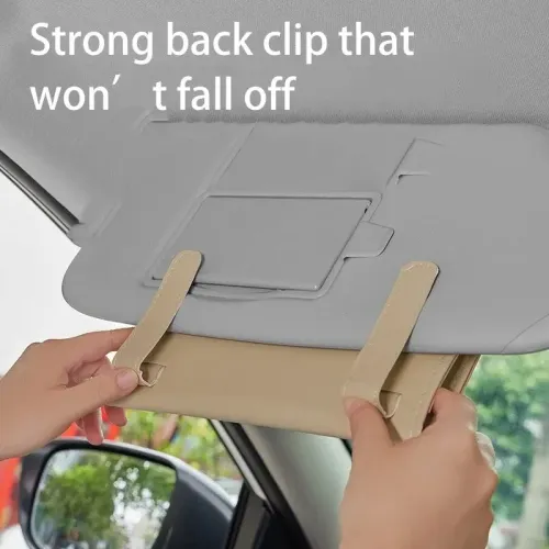 Car Sun Visor Tissue Box Chair Back Sunroof Car Napkin Box Hanging PU Leather Automotive Interior Tissue Box
