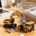 Z6750/Z6752/Z6753 RTR 1/64 2.4G Mini RC Car Alloy Forklift Excavator Dump Truck Support App Remote Controlled LED Light Sound Engineering Vehicle Two Speed Desktop Toys Model Collection Gift For Boys