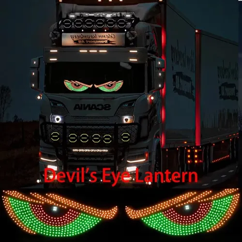 Universal Car Devil's Eye Decorative Light USB 5V Eye Decorative Light With 11 Modes Big Eyes Decorative LED Lamp