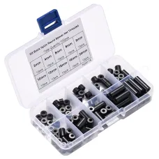 100pcs M3 Nylon Round ABS Metric Spacer Insulation Plastic Standoff Not Threaded for Screw Assortment Kit Set
