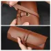 Portable Leather Tool Roll Bag Multifunction Hardware Cutter Wrench Storage Leather Roll Portable Pouch Tool Bag Wrench Tool