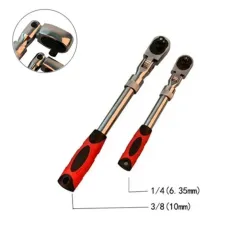 72-Tooth Retractable Ratchet Wrench Set Extensible Handle Carbon Steel Quick Release Spanner 1/4" 3/8" 1/2" Multifunctional Hand Tool
