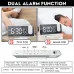 LED Mirror Alarm Clock Big Screen Temperature and Humidity Display with Radio and Time Projection Function Electronic Clock Rechargeable