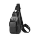 BULLCAPTAIN 8-inch Genuine Leather Chest Bag Retro Large Capacity Mens Crossbody Bag Fashion Shoulder Bag