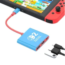 3-in-1 Type-C Portable TV Dock Adapter with 4K60Hz HD / USB3.0 / PD100W USB-C for SteamDeck Laptops Phones Tablets Compatible with Switch 2