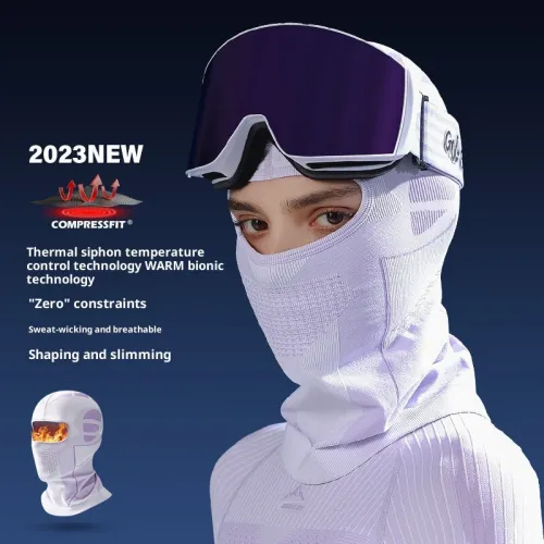 Golovejoy 1pcs Winter Cycling Balaclava Outdoor Skiing Motorcycle Warm Headwear Neck Face Protector Hiking Climbing Windproof Breathable Mask