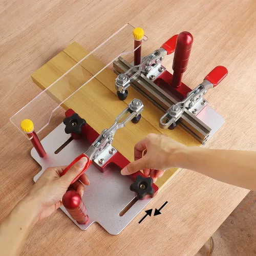 Router Table Coping Sled Rail Coping Sled with Clamps for Precise Front Joint Cutting of Cabinet Doors and Drawer