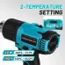21V Cordless Rechargeable Hot Air Gun Adjustable Temperature 550 Compatible with Power Tools Battery Includes Nozzles Portable Heat Tool for Shrink Wrapping Paint Stripping Soldering
