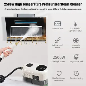 Multi-Function Digital High-Temperature Steam Cleaner Touch Screen Portable Multi-Purpose Deep Cleaning Steam Cleaner for Home Kitchen Car