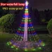 198 LED Five-Pointed Star Light Waterfall Light Water Trailing Light Christmas Holiday Decoration Light Garden Star Light String 8 Mode Function