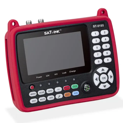 Satlink ST-5155 DVB-S2/T2/C HD Satellites Finder Meter 4.3 Inch H.265 HEVC Signal Strength Quality Auto Scan Angle Calculation HD AV Output