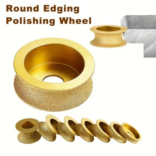 1pc Dry Vacuum Brazed Diamond Round Polishing Wheel 20mm Bore Dia Ceramic Edging Wheel For Tile Quartz Marble Granite Stone
