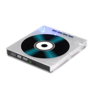 8-in-1 USB Type C External DVD CD Burner with with Card Readers 8X Write 24X Read Portable Optical Drive