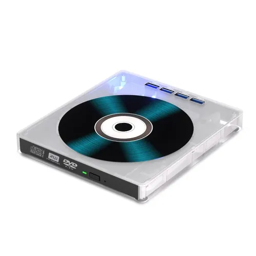 8-in-1 USB Type C External DVD CD Burner with with Card Readers 8X Write 24X Read Portable Optical Drive