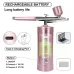 Yarboly Handheld Airbrush Kit Dual Action Portable 0.4mm Nozzle High Pressure 20-27psi for Tattoo Art Painting Makeup Cake Decoration Nail Art Crafts USB Charging with Battery Level Display