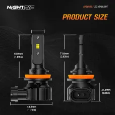 NIGHTEYE A315-S9 40W 10000LM LED Headlight Bulbs IP68 Waterproof H1 H3 H7 H11 9005 9006 9012 Automotive Lighting