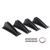 4pcs Universal Lower Rear Body Bumper Diffuser Shark Fin Diffuser Lip Splitter Shark Fins Trim