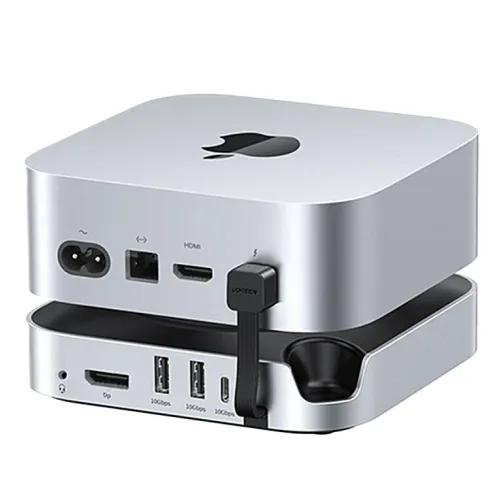 UGREEN CM841 for MacMini Docking Station M2 NVMe SSD Enclosure with 10Gbps USB3.2 / 4K240Hz 2K240Hz DP1.4 / 3.5mm Audio / SD&TF Card Reader Slot for Mac Mini M4 Compatible with Thunderbolt4/5