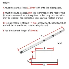 HONGDUI Custom Slider Miter Bar Fit For U Shape or T Shape Slot Customized According To Your Drawing Please note the size information