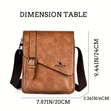 WEIXIER Men's Business Shoulder Bag Large Capacity, Waterproof Messenger Crossbody Bag, Casual Fashion PU Leather Backpacks Bag