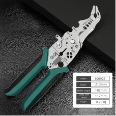 Multifunctional Electrical Stripping Cutting Crimping Tool Elbow and Eagle-Beak Wire Stripping Pliers 100922 187mm 100923 213mm High-Strength Anti-Slip Handles Precision Cutting