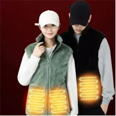TENGOO HV-09F Heated Vest 9 Heating Areas USB Charging 3 Gear Temperature Control Coral fleece Windproof Outdoor Winter Warm Clothing