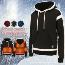 TENGOO HS-09 Smart Heated Hoodie 9 Heating Areas Quick Heating USB Charging Washable Safety Warm Sweatshirt for Winter Outdoor