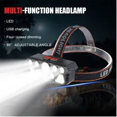 8 LE20 SMRechargeable Super Bright LEHeadlamp with Built-in Battery, 4 Lighting Modes for Outdoor Running Cycling Trekking Headlight