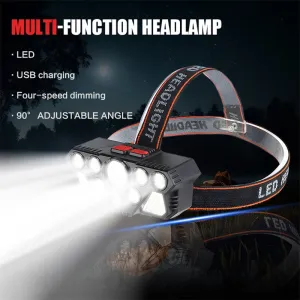 8 LE20 SMRechargeable Super Bright LEHeadlamp with Built-in Battery, 4 Lighting Modes for Outdoor Running Cycling Trekking Headlight