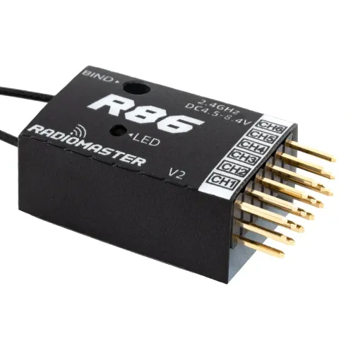 Radiomaster R86 V2 6CH Compatible PWM RC Receiver for Frsky D8 D16 SFHSS Radiomaster TX12 T16S Transmitter