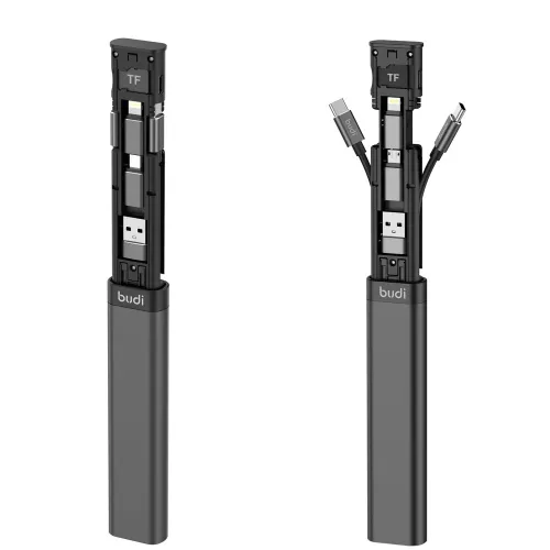 BUDI Multi-function Smart Adapter Card Storage Data Cable Stick USB Box Multi-Cable SIM KIT TF Card Memory Reader Computer Accessories for MacBook for iPhone 12 for Samsung Galaxy Note S20 ultra Huawei Mate40 OnePlus 8 Pro OPPO