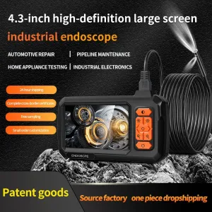 T30-AV 4.3-Inch IPS Screen 1080P HD Industrial Endoscope 2600mAh Type-C Charging IP67 Waterproof for Automotive Pipeline Maintenance Home Appliance Testing