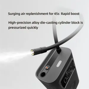 XIAOMMijia 2 Pro 150PSSmart Air Pump 2500mAh LEDigital Pressure Display Dual Light Mode Type-Rechargeable Bicycle Inflator for SU7 Car Bike Motorbike Football