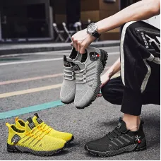 Summer Fashion Running Shoes Casual Soft Breathable Lace-up Sneaker Outdoor Casual Walking Sports for Jogging Hiking Camping