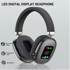 AKZ616BT Bluetooth Headphones RGB Digital Display Screen Headset 40mm Speaker HiFi Bass Driver 30H Long Battery Life Adjustment Low Latancy Headphones with Mic