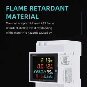 D52-2066 6-in-1 Digital Single Phase Energy Meter with LCD Display Din Rail Mount Power/Voltage/Current/Energy/Frequency Monitor Metering