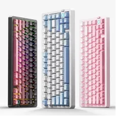 MCHOSE G75 V2 Tri-mode Customized Mechanical Keyboard with Volume Control Knob 81 keys Hot-swappable Gasket Structure RGB Light 10000mAh E-sports Gaming Keyboards for PC Laptop Computer