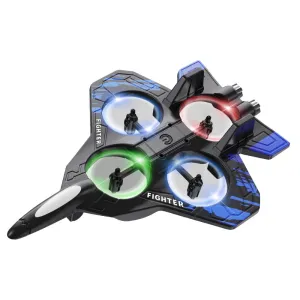 LYZRC L101 2.4G EPP Hover Fighter Glider One-Key Circling 360 Roll 4 Turbofans 4CH LED RC Drone Airplane Quadcopter Stunt Glider RTF