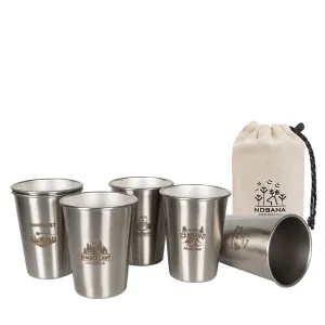 Outdoor 304 Stainless Steel Cup Set Camping Cup 4/6/8PCCamping Portable Water Cup Travel Coffee Cup Picnic Barbecue Cup