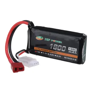 XF POWER 7.4V 1800mAh 120C 2S LiPo Battery T Deans Plug for RC Drone