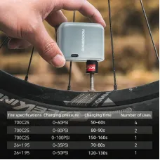 ROCKBROMini Portable Bike Electric Air Pump 100PSPower 300mAh Battery USB Rechargeable Lightweight Inflator for MTB Bicycle Scooter Ball