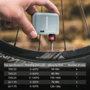 ROCKBROMini Portable Bike Electric Air Pump 100PSPower 300mAh Battery USB Rechargeable Lightweight Inflator for MTB Bicycle Scooter Ball