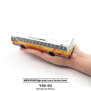XCRATOYS NORTH BFC6120 Y30-03 1/64 2.4G RWD RC Car Simulation Bus Citybus Alloy Body LED Light High Grade Luxury Touristry Electric Remote Control Vehicles Models Adult Children's Toys
